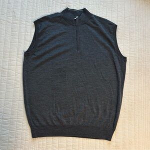 Peter Millar Dark Gray Zip Up Sleeveless Sweater